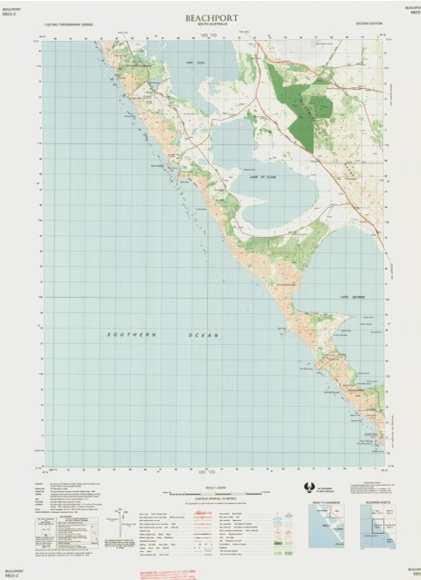 Beachport 1-50,000 Topographic Map South Australia - Maps, Books ...