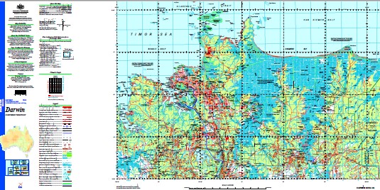 Darwin 1 250 000 Topographic Map Maps Books Travel Guides   Darwin 26 