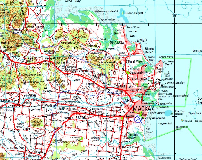 Mackay 1 250 000 Topographic Map Maps Books Travel Guides   Mackay 250 Sample Pdf 5 