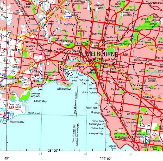 Melbourne 1-250,000 Topographic Map - Maps, Books & Travel Guides