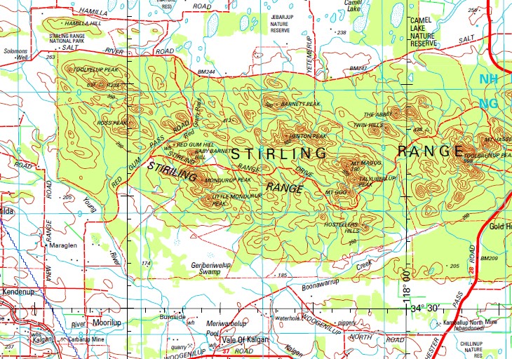 Mount Barker 1-250,000 Topographic Map - Maps, Books & Travel Guides