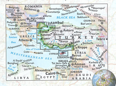 Turkey Mediterrainean Coast Map National Geographic Folded - Maps ...