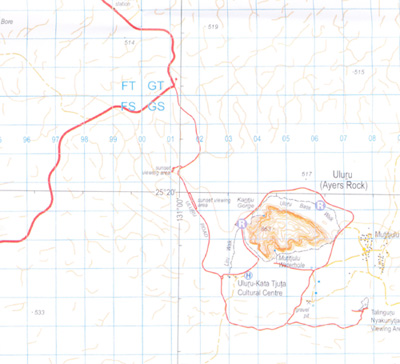 Uluru Kata Tjuta National Park Map Geoscience Australia - Maps, Books