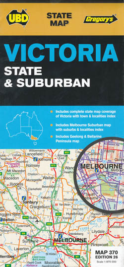 Victoria State and Suburban Map 370 UBD Gregorys - Maps, Books & Travel ...