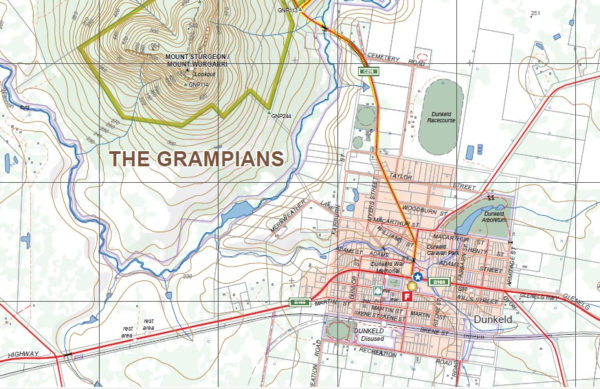 DUNKELD SOUTH  1-25,000 Vicmap Topographic Map  7322-1-S - Image 2