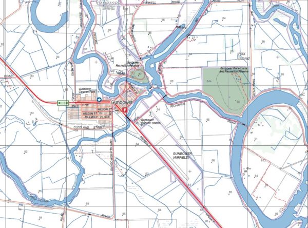 GUNBOWER SOUTH  1-25,000 Vicmap Topographic Map  7726-2-S - Image 2