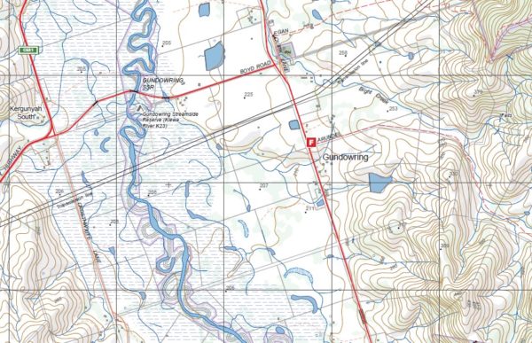 GUNDOWRING SOUTH  1-25,000 Vicmap Topographic Map  8325-3-S - Image 2