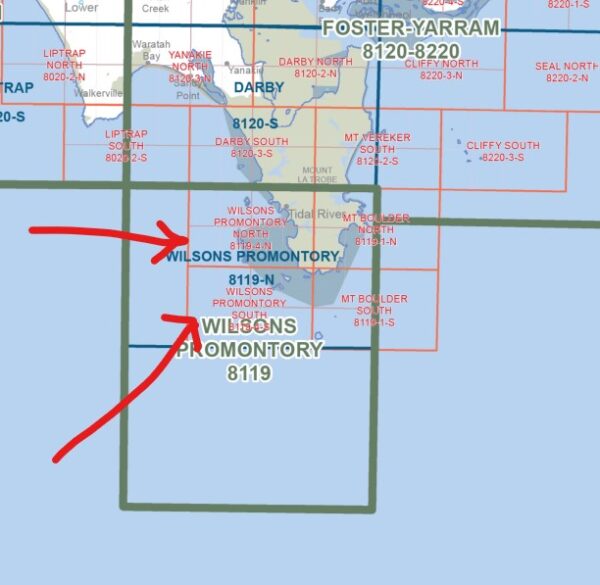 WILSONS PROMONTORY NORTH  1-25,000 Vicmap Topographic Map  8119-4-N - Image 2