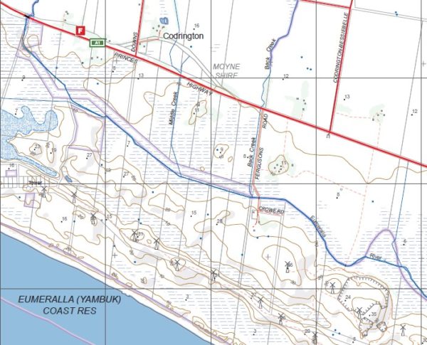 CODRINGTON NORTH  1-25,000 Vicmap Topographic Map  7221-2-N - Image 3