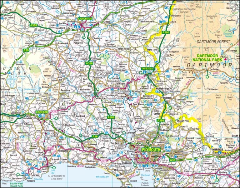 Devon Road and Rail Map A-Z - Maps, Books & Travel Guides