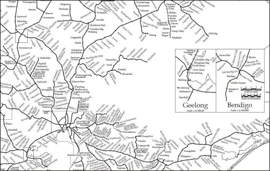 Victorian Railways Map Flat Poster Maps Books Travel Guides