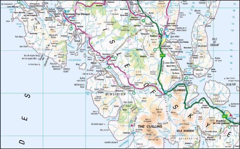 Isle of Skye Road Map Flat - Maps, Books & Travel Guides