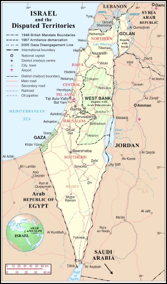 Israel and The Disputed Territories Poster Flat Paper and Laminated ...
