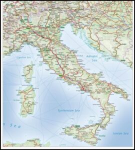 Italy Railways and Ferries Map - Maps, Books & Travel Guides