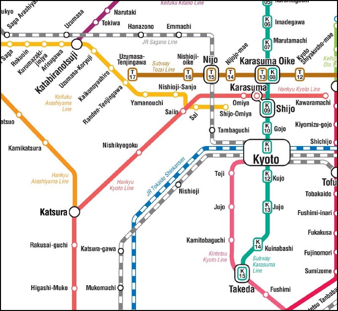 Kyoto Rail Map - Maps, Books & Travel Guides